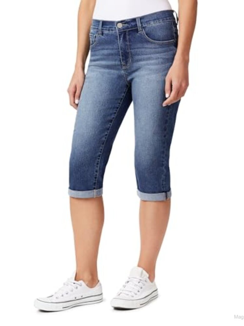 Forever Skinny Mid-Rise Crop Jeans Tummy Control Stretch Denim